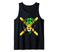 Jamaica Flag Colors Lion Head Tank Top