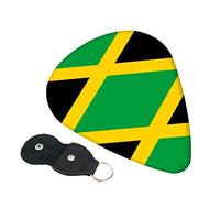 Jamaica Flag Guitar Picks, 6 Pack Includes Thin(.46mm), Medium(.71mm) & Heavy Gauges(.96mm) Suitable For Guitar, Ukulele, Etc.