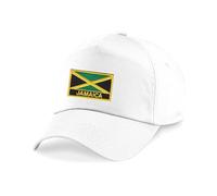 Jamaica Flag Hat Baseball Cap Embroidered Styled Jamaican Independence Emblem Cap Adjustable Unisex All Ages White