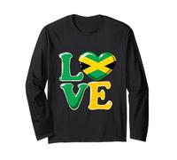 Jamaica Flag Heart Love Design Jamaican Long Sleeve T-Shirt