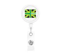 Jamaica Flag Jamaican Retractable Badge Holder Reel Clip Id Card Holder forNurse Student Office Worker