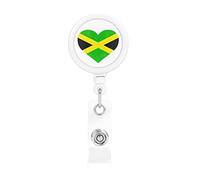 Jamaica Flag Jamaican Retractable Badge Holder Reel Clip Id Card Holder forNurse Student Office Worker
