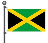 Jamaica Flag Large Flag with 2 Brass Grommets Jamaican National Polyester 3 x 5 Ft for Party Festival Celebration Sport Activities Garden Home Indoor Outdoor Decoration 90 X 150cm Double Stitched
