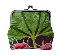 Jamaica Flag Leaves Full Double-Sided Printed Pattern Women's and Girls' Fashionable Leather Kiss Lock Coin Purse Card Bag