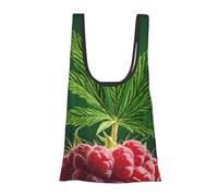 Jamaica Flag Leaves Print Foldable Reusable Grocery Bag Lightweight Shopping Tote for Groceries Travel Beach Eco-Friendly Compact Adventure Tote