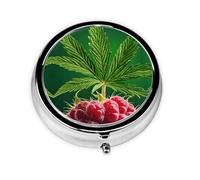 Jamaica Flag Leaves Print Pill Box, Round Pill Organizer, 3 Compartment Small Pill Case for Purse & Pocket, Portable Medicine Box, Travel Pill Case