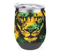 Jamaica Flag Liones Tumbler with Lid Travel Coffee Mug Wine Tea Cup for Women and Men