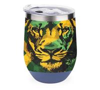 Jamaica Flag Liones Tumbler with Lid Travel Coffee Mug Wine Tea Cup for Women and Men