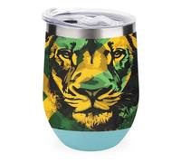 Jamaica Flag Liones Tumbler with Lid Travel Coffee Mug Wine Tea Cup for Women and Men