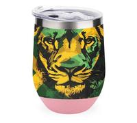 Jamaica Flag Liones Tumbler with Lid Travel Coffee Mug Wine Tea Cup for Women and Men