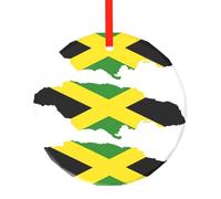 Jamaica Flag Map Christmas Tree Set With Ornaments,Ornament Gift Decor For New Year Door Wall Decor