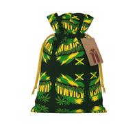 Jamaica Flag Map Drawstring Gift Bags Small Item Treats Wrapping Storage Bags Christmas Birthday Party Holiday