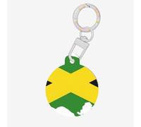 Jamaica Flag Map Print Round Acrylic Pet Tag, Dog Neck Pendant Tags for Pets Circular Dog Cat Collar Name Tags