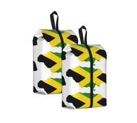 Jamaica Flag Map Print Trainer Bag Portable Boot Bag with Zipper Closure Storage Pouch for Travel Home-2pcs