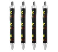 Jamaica Flag Map Retractable Ballpoint Pen Black Ink Ball Point Pen Work Pens 4 PCS