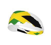 Jamaica Flag Map Sports Headband For Men Women Tennis Sweat Band For Workout Sports Headbands Elastic For Running
