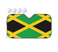 Jamaica Flag Medium Car Windshield Sunshade - Quick Cooling in The car in Summer, Portable Storage Sunshade