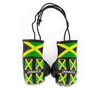 Jamaica Flag Mini Boxing Gloves for the Car or Home (Leather)