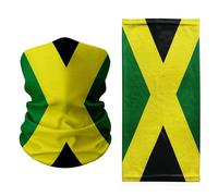 Jamaica Flag Neck Gaiter - Breathable Caribbean Face and Head Cover - Multifunctional Bandana with Vibrant National Colors - Lightweight UV Shield for Travel, Sports & Festivals