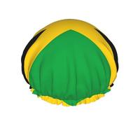 jamaica flag One Size Double-layer shower cap prevents hair from getting tangled during showering and skincare.
