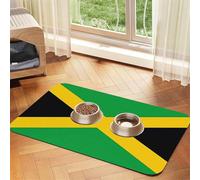 jamaica flag Pet Absorbent Leather Placemat 30x45cm Beautiful Design Cat and Dog Bowl Mat Portable Storage