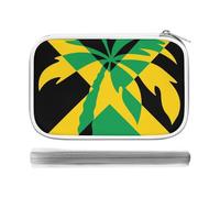 Jamaica Flag Plam Tree Pencil Case Holder Pouch Stationery Pen Bag PU Leather Organizer