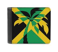 Jamaica Flag Plam Tree Slim Bifold Wallet Minimalist Wallets Pouch with Card Slots for Men Women