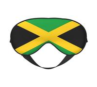 Jamaica Flag Print Eye Mask for Comfortable Sleep â€“ Elastic Nighttime Shade, Perfect for Plane, Travel, and Meditation