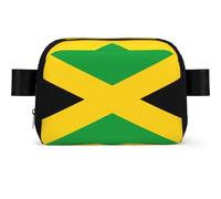 Jamaica Flag Print Waterproof Sling Bag with Large Opening Side Bag Durable Waist Pack for Running Cycling Travel