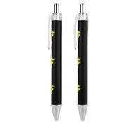 Jamaica Flag Printed Weed Retractable Ballpoint Pen Black Ink Ball Point Pen Work Pens 2 PCS
