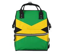 jamaica flag Prints Changing Bag Backpack Baby Diaper Bags for Mom Dad, Waterproof Nappy Rucksack Multifunctional Travel Bag