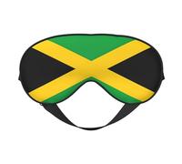 Jamaica Flag Soft Eye Mask Covers Blackout Sleeping Eye Mask with Elastic Strap/Headband for Men Women, Travel, Nap
