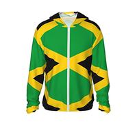 Jamaica Flag Sun Protection Hoodie,Lightweight Soft Sun-Proof Long Sleeve Hoodie Hiking Outdoor Sweatshirt, Jamaica Flag, XL
