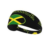 Jamaica Flag Text Printing Double-Sided,Unisex Elastic Sports Headband,Ideal As A Gift For Sports-Loving Friends,Family