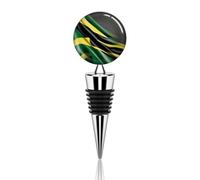 Jamaica Flag Wine Stopper Metal Decorative Wine Bottle Stoppers Elegant Reusable Leak Proof Wine Corks for Gifts Bar Holiday Party Wedding