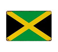 Jamaica French Vintage Metal Sign Jamaica Flag Farmhouse Wall Hanger Metal Signs National Flag Metal Signs Country Souvenir Sign Quality Metal Sign for Restaurant Cafe Pub Bar 12x8in