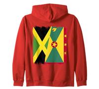 Jamaica Grenada Half Flag Jamaican Grenadian Heritage Zip Hoodie