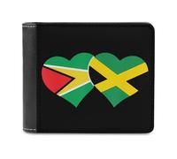 Jamaica Guyana Flag Printed Bifold Wallet with Hidden Compartments Pocket Money and Credit Card Holder for Men Women