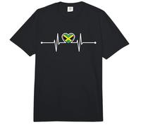 Jamaica Heartbeat Jamaican Flag Design Cute Jamaica Gifts Comfort Colors Adult Heavyweight T-Shirt