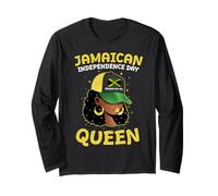 Jamaica Independence Day Queen Jamaican Flag Pride Women Long Sleeve T-Shirt