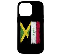 Jamaica Iraq Half Flag Jamaican Iraqi Jersey Case for iPhone 14 Pro Max