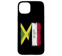 Jamaica Iraq Half Flag Jamaican Iraqi Jersey Case for iPhone 15 Plus