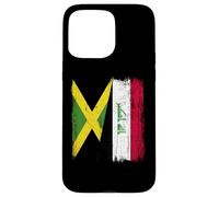 Jamaica Iraq Half Flag Jamaican Iraqi Jersey Case for iPhone 15 Pro Max