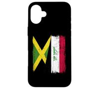 Jamaica Iraq Half Flag Jamaican Iraqi Jersey Case for iPhone 16 Plus