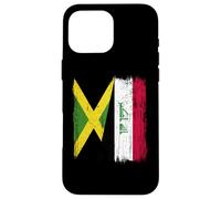 Jamaica Iraq Half Flag Jamaican Iraqi Jersey Case for iPhone 16 Pro Max