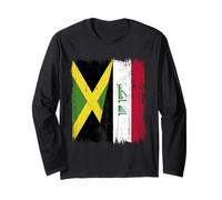Jamaica Iraq Half Flag Jamaican Iraqi Jersey Long Sleeve T-Shirt