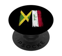Jamaica Iraq Half Flag Jamaican Iraqi Jersey PopSockets Adhesive PopGrip