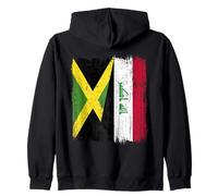 Jamaica Iraq Half Flag Jamaican Iraqi Jersey Zip Hoodie