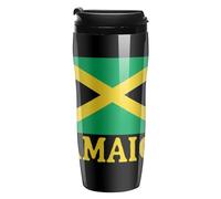Jamaica Jamaican Flag Printed Reusable Coffee Mug Insulated Travel Drinking Cup Water Bottle with Lid 250ml