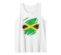 Jamaica Jamaican Flag Reggae Music Vintage Tank Top, Men, White, X-Large